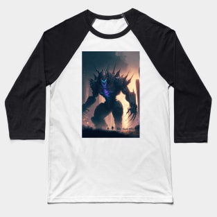 Monster giant robot cyborg attacking the city Baseball T-Shirt